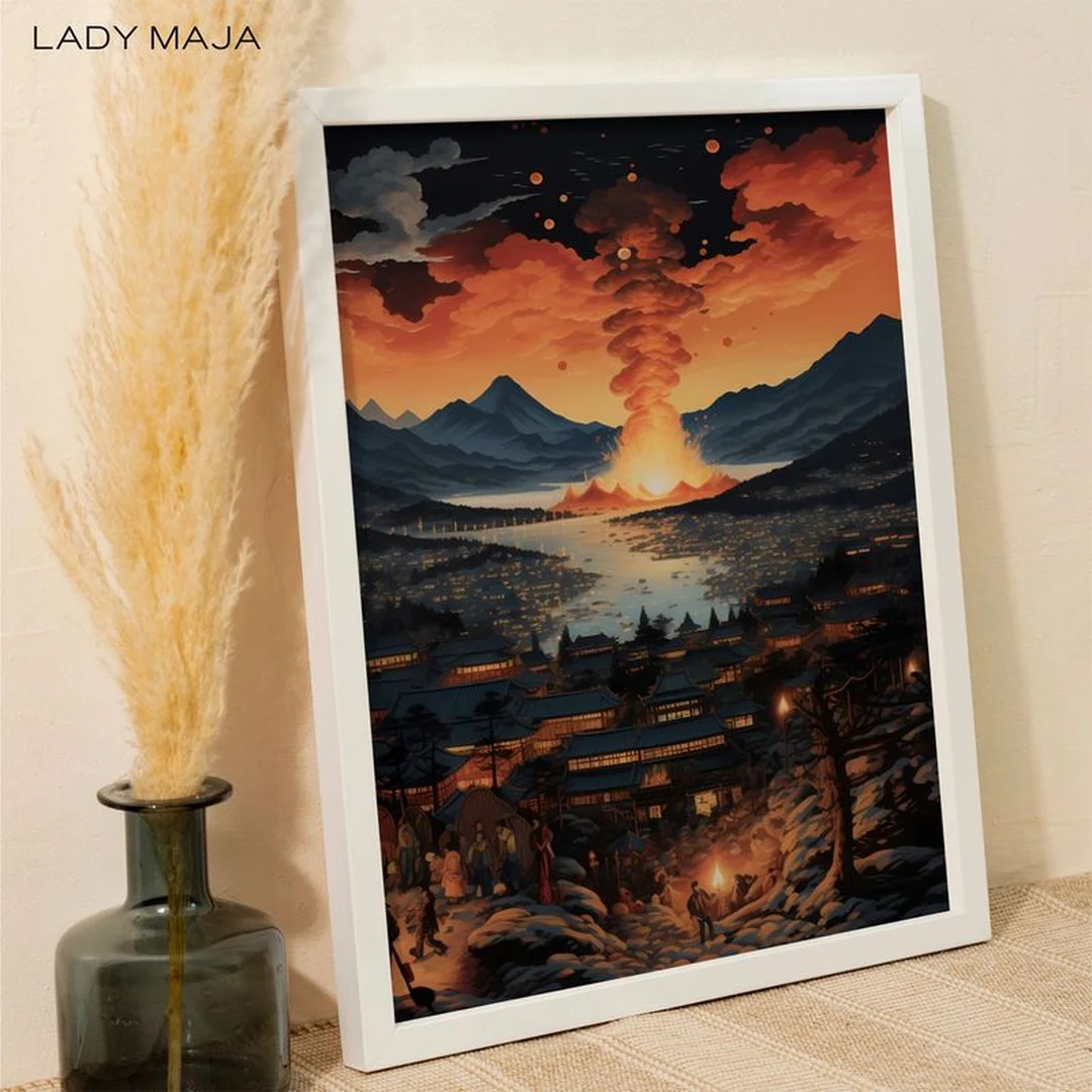 ảnh phong thủy mệnh hỏa hoa đỏ và chất liệu canvas dễ treo