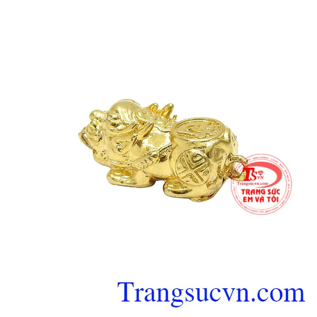 charm tỳ hưu vàng 24k tài lộc dùng cho vòng tay đá