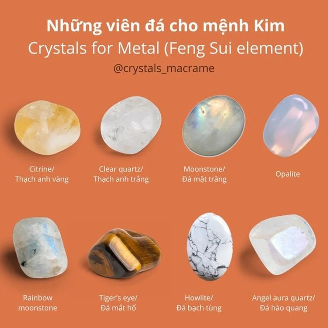 Đá phong thủy mệnh Kim màu trắng vàng đá phong thủy mệnh kim màu trắng vàng hợp ngũ hành