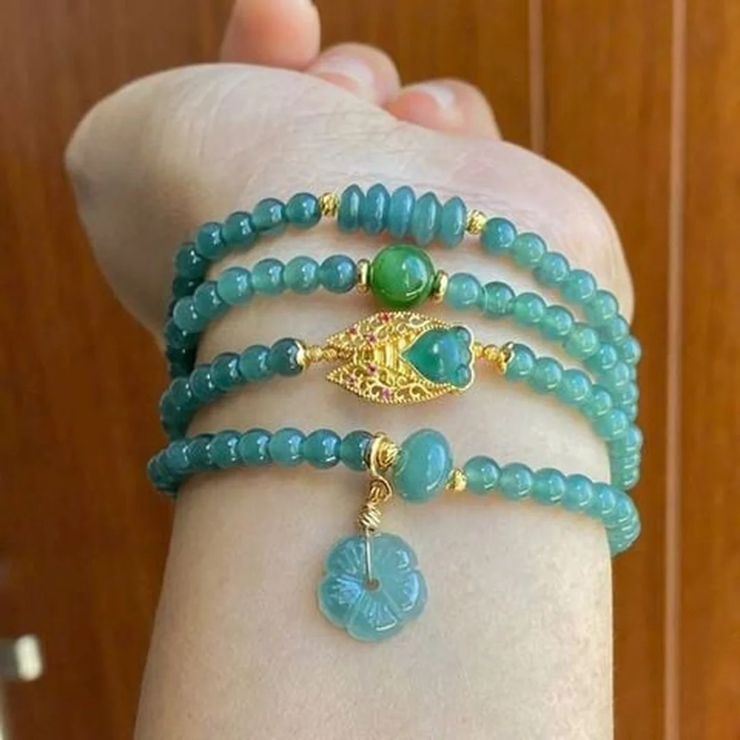 Chuỗi đá phong thủy N Gems phối charm trang trí đá phong thủy n gems chuỗi lam ngọc và charm trang trí