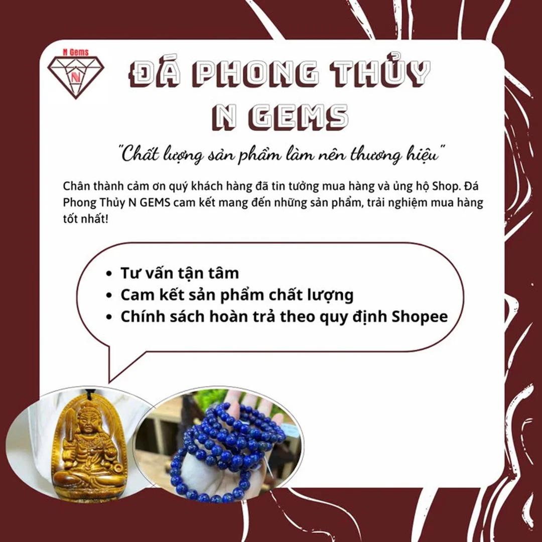 Vòng đá phong thủy N Gems màu xanh lam đá phong thủy n gems dạng vòng tay màu xanh lam