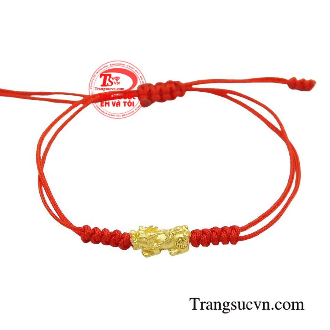 dây tỳ hưu vàng dạng dây tết charm vàng đeo tay