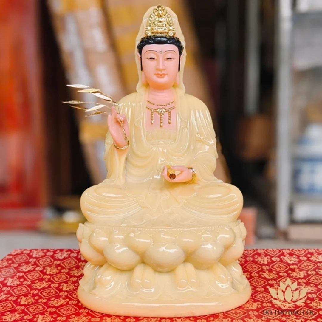 giá tượng quan âm bồ tát bằng đá thờ tại gia