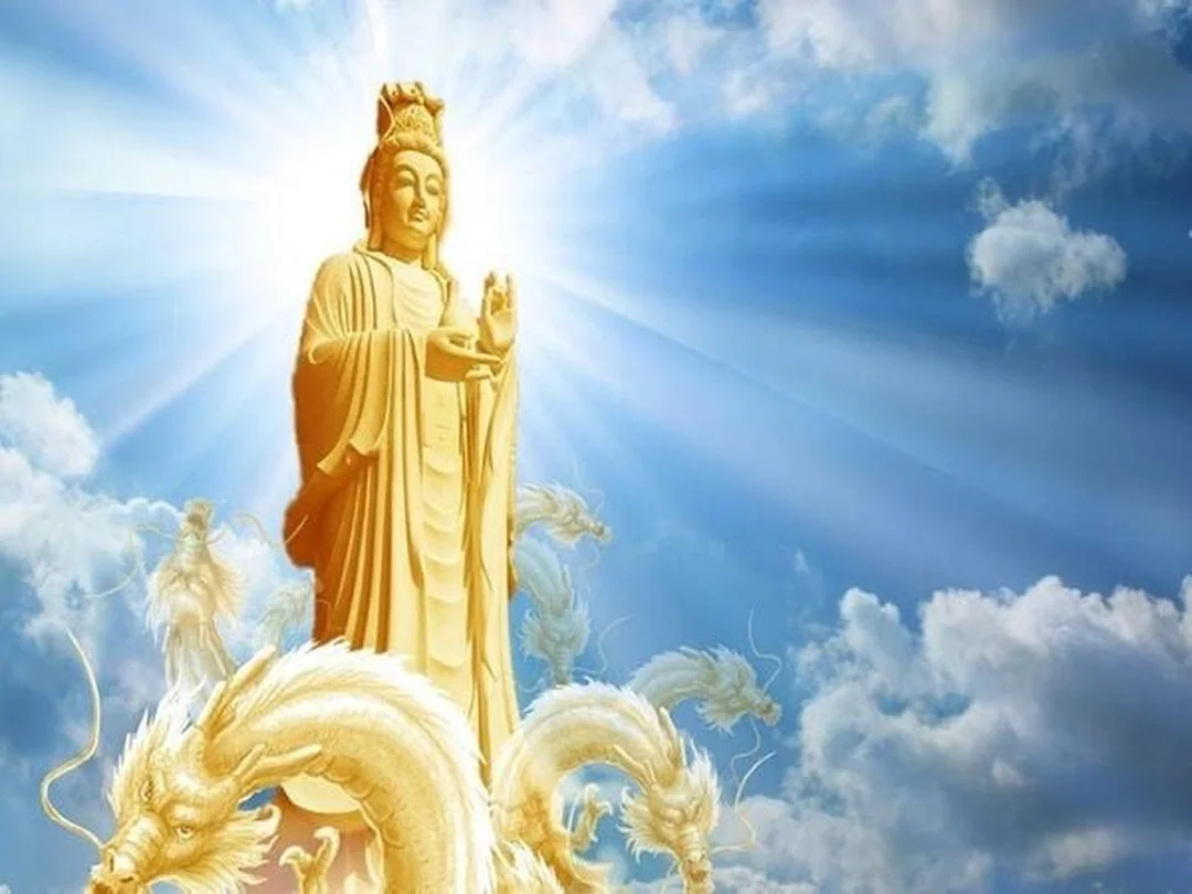 hình ảnh tượng quan âm bồ tát bằng chất liệu trắng cho bàn thờ