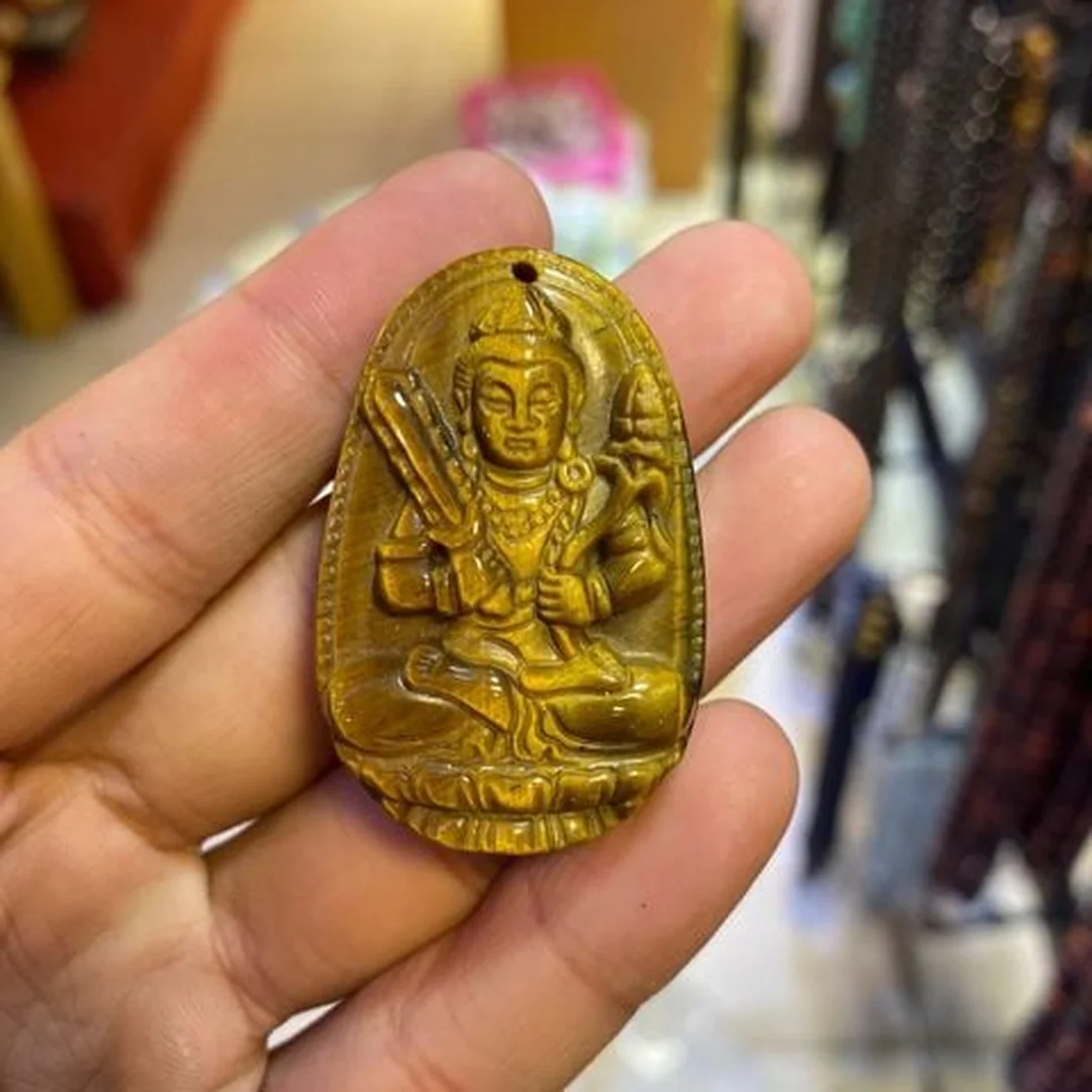 hư không tạng bồ tát đá mắt hổ dạng mặt dây chuyền cần kiểm tra nét chạm trước khi thỉnh