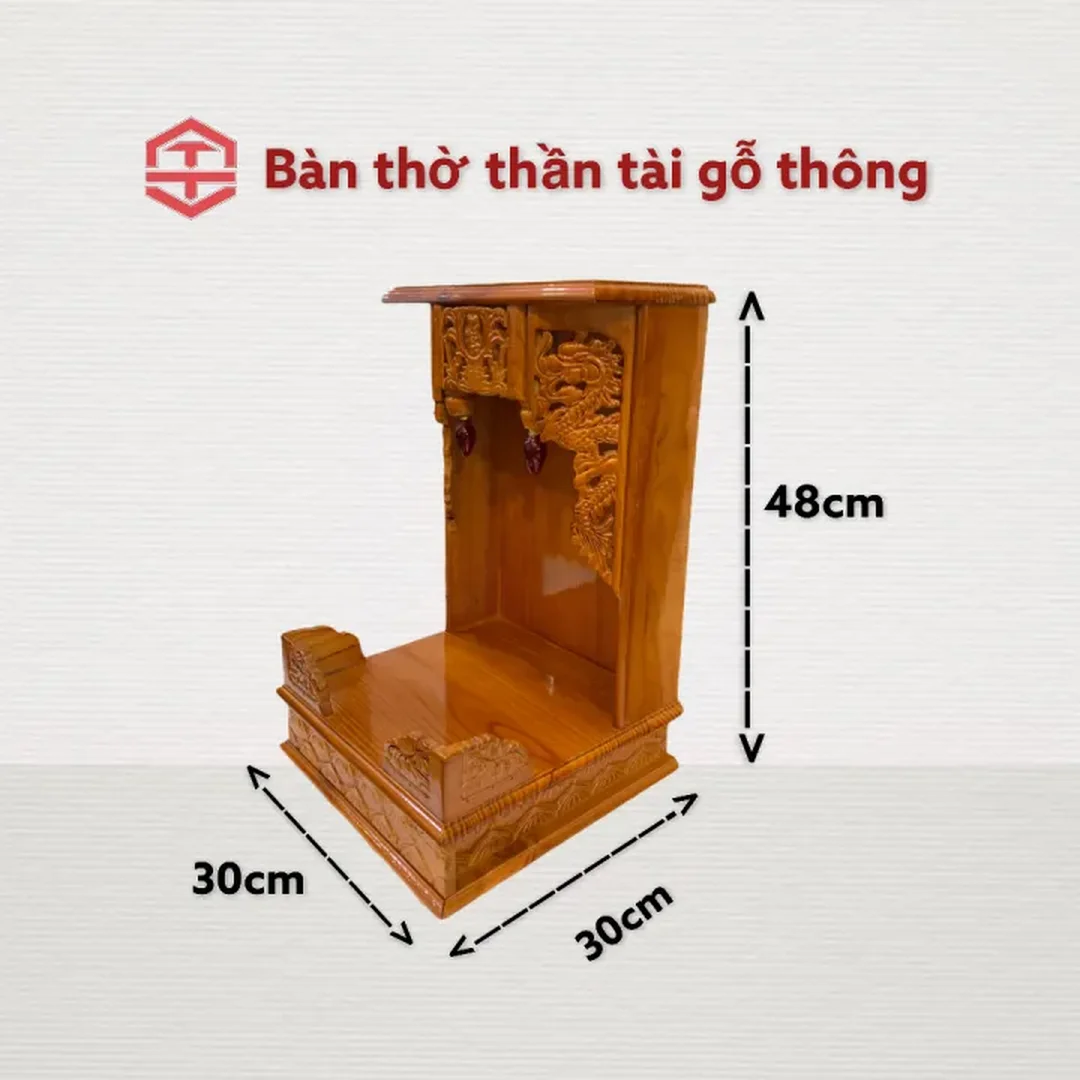 kích thước phong thủy bàn thờ thần tài theo thước Lỗ Ban