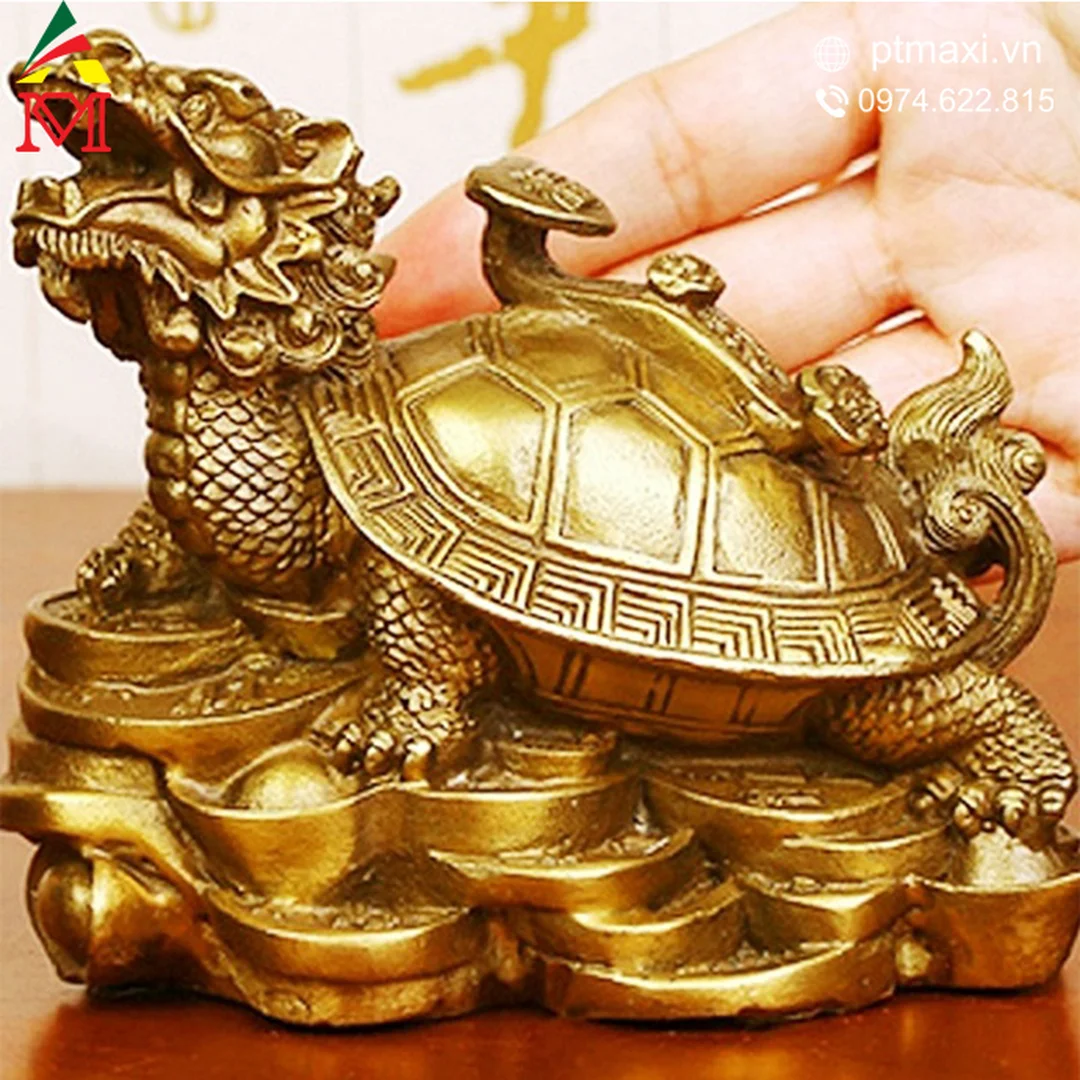long quy bằng đồng cong gậy như ý phong thủy