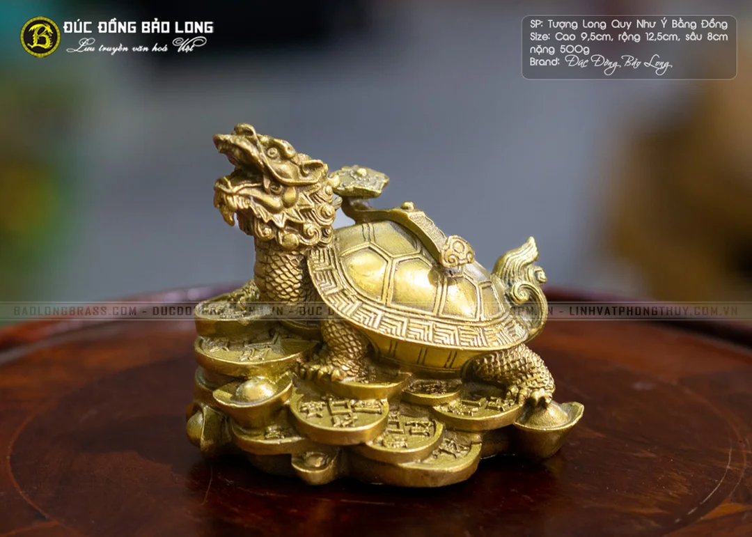 long quy bằng đồng như ý kích thước nhỏ để bàn