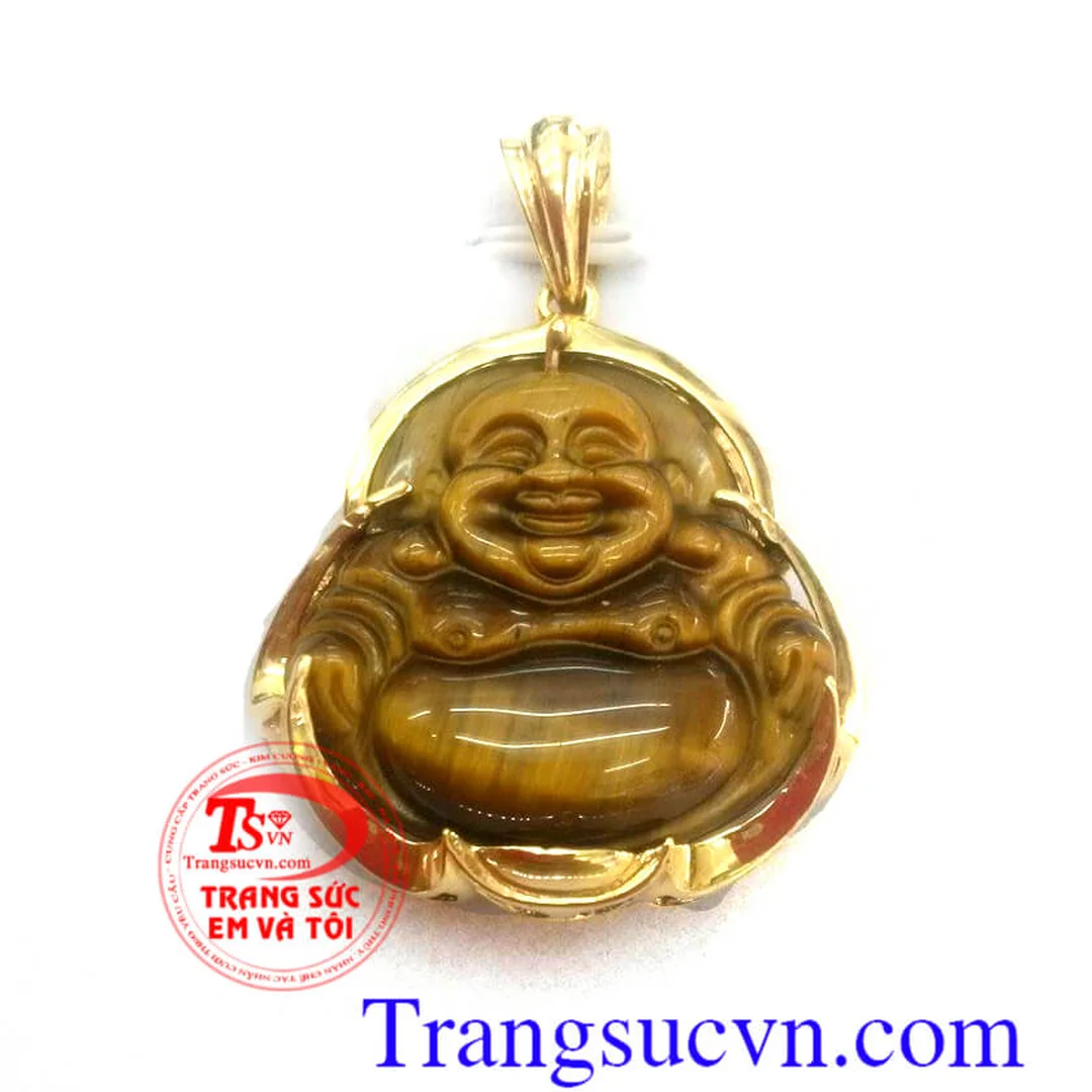 Mặt Di Lặc Đá Mắt Hổ Bọc Móc Trang Sức mặt di lặc đá mắt hổ bọc móc trang sức