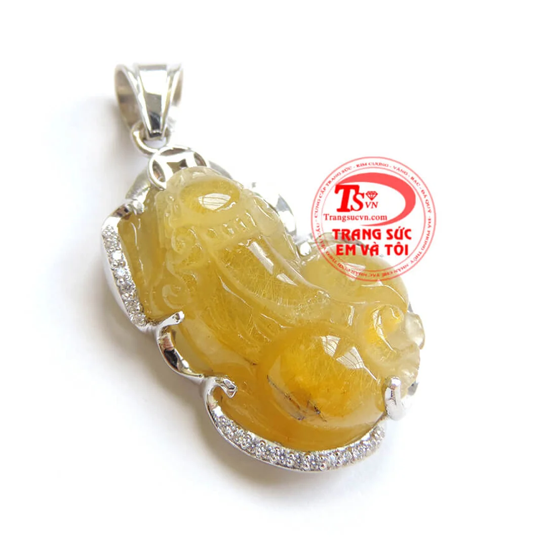 mặt tỳ hưu vàng 999.9 dạng mặt lắc phong thủy