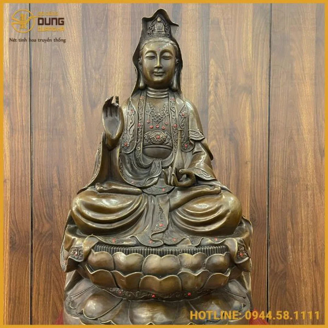 mẫu tượng quan âm đẹp bằng đồng cho bàn thờ Phật