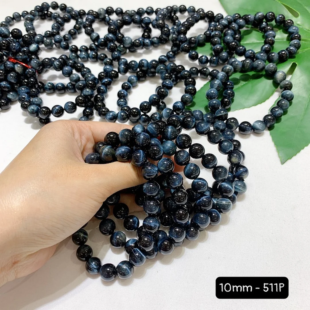 mẫu vòng đá mắt hổ xanh đen cần kiểm tra dải sáng trước khi mua