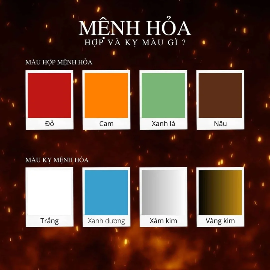 mệnh hỏa hợp màu gì với sắc xanh lá tương sinh