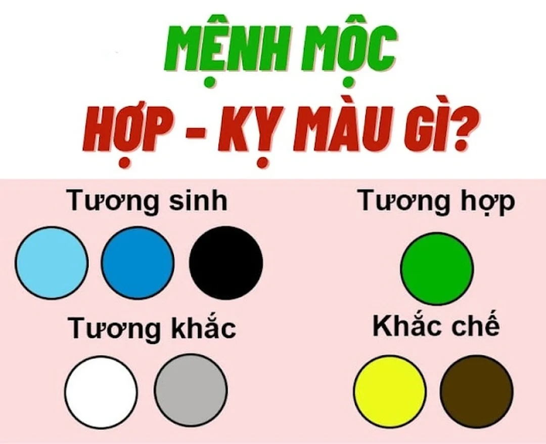 mệnh mộc hợp màu nào với bảng xanh lá và xanh dương phong thủy