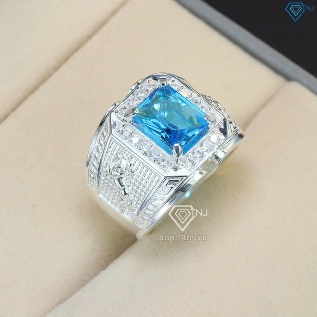 Nhẫn đá phong thủy nam đeo theo mục tiêu công việc và tài lộc nhẫn đá phong thủy bạc nam hình con ngựa