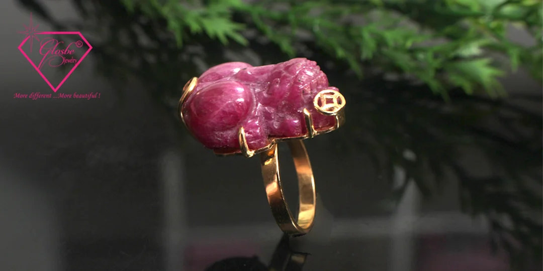 Nhẫn tỳ hưu đá ruby đỏ cao cấp nhẫn tỳ hưu đá ruby đỏ cao cấp