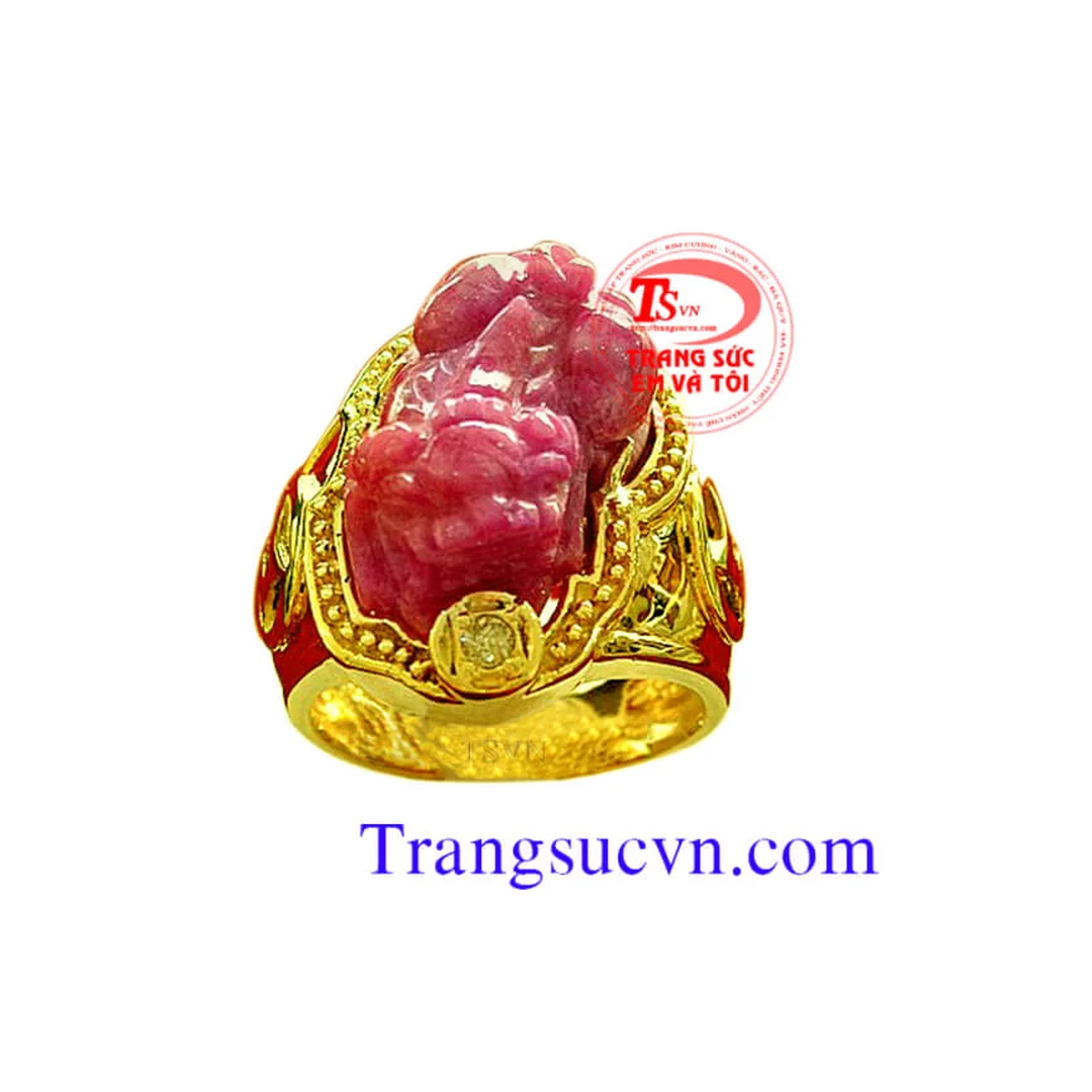 Nhẫn tỳ hưu đá ruby đỏ nữ nhẫn tỳ hưu đá ruby đỏ nữ
