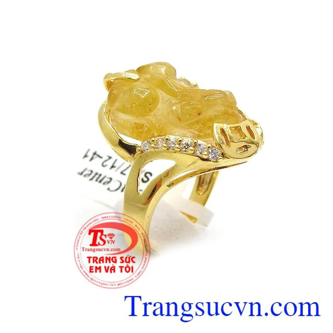 nhẫn tỳ hưu vàng 18k kiểu nữ sang trọng