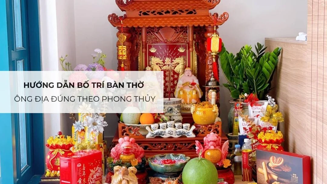 phong thủy bàn thờ ông địa thần tài đặt gần cửa chính đúng cách
