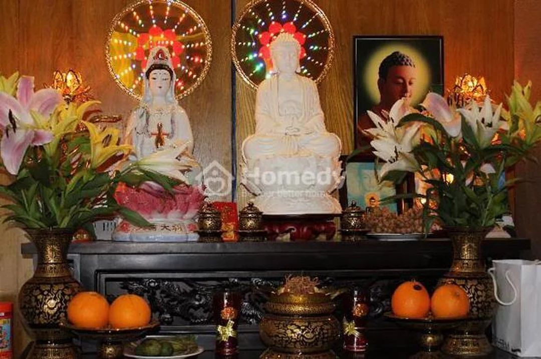 phong thủy bàn thờ phật đặt ở nơi trang nghiêm trong nhà