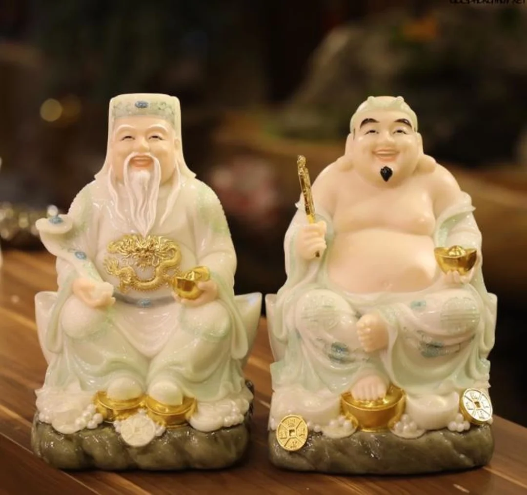 Thần Tài và Ông Địa thường được thờ chung phong thủy bàn thờ thần tài bày trí Thần Tài và Ông Địa