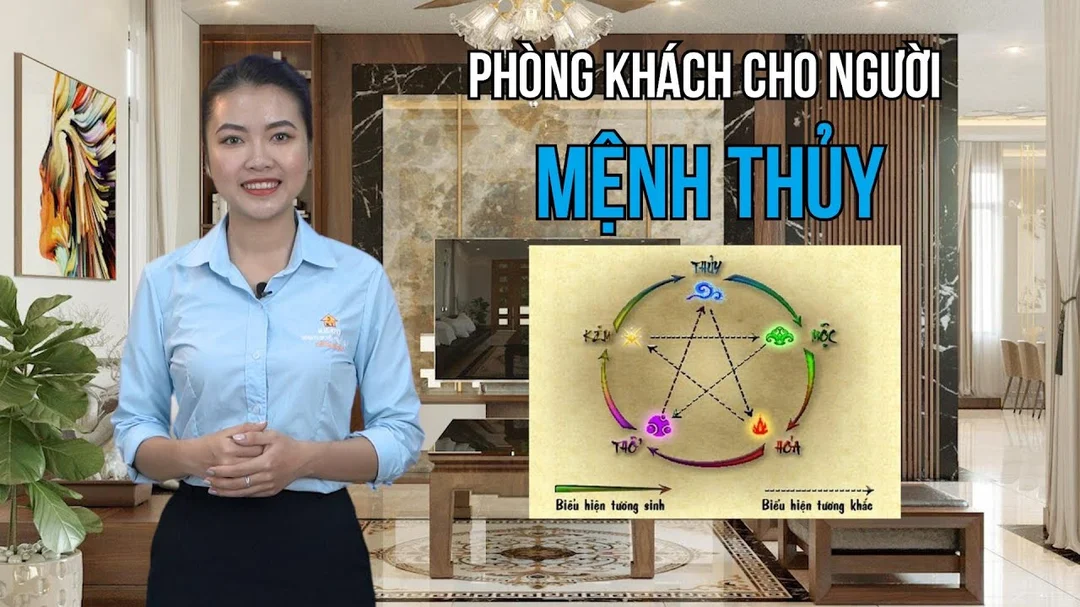 Phong thủy phòng khách cho người mệnh Thủy