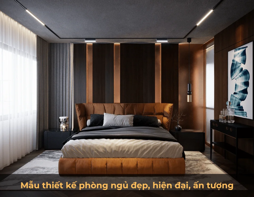 phong thủy phòng ngủ đẹp với nội thất hiện đại và cân bằng
