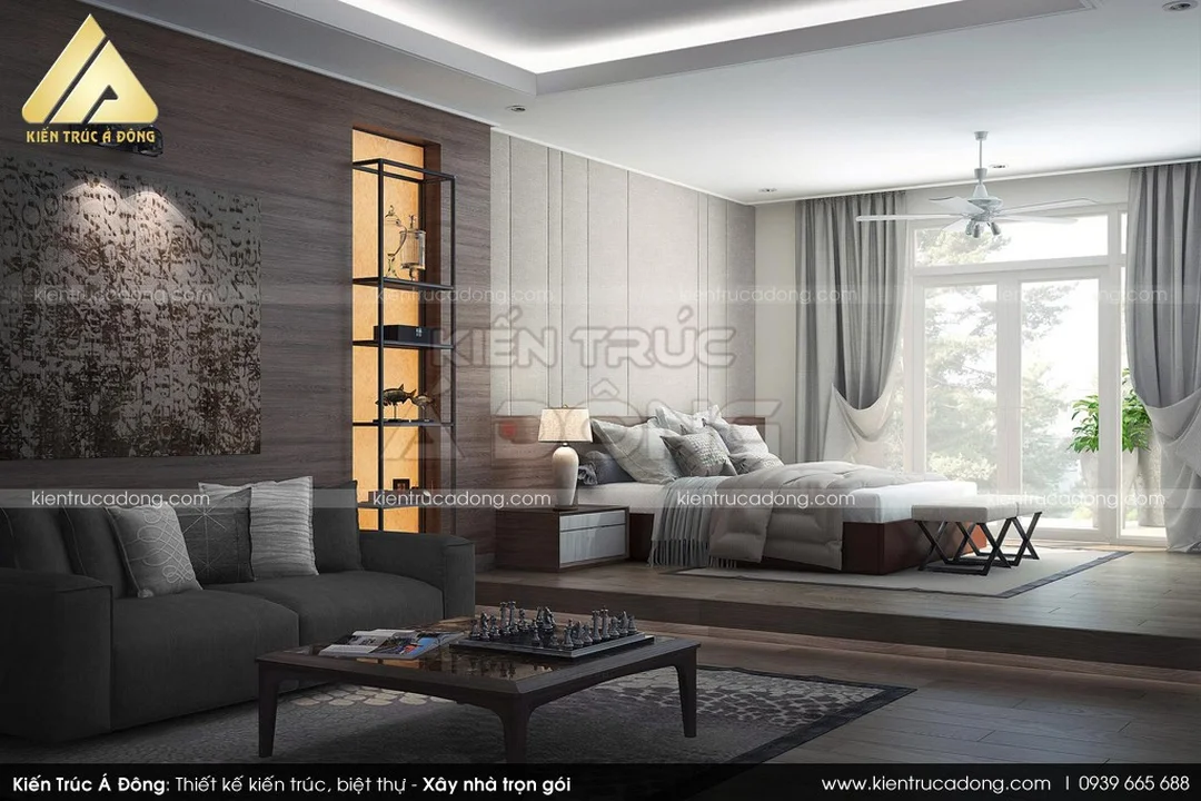 phong thủy phòng ngủ tuổi giáp tý với không gian giường ngủ cân đối