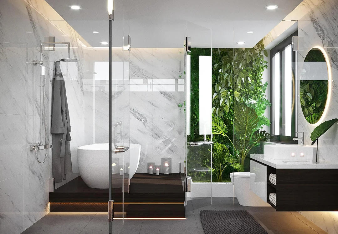 phong thủy phòng ngủ và nhà vệ sinh trong nhà ống nên gom trục kỹ thuật hợp lý