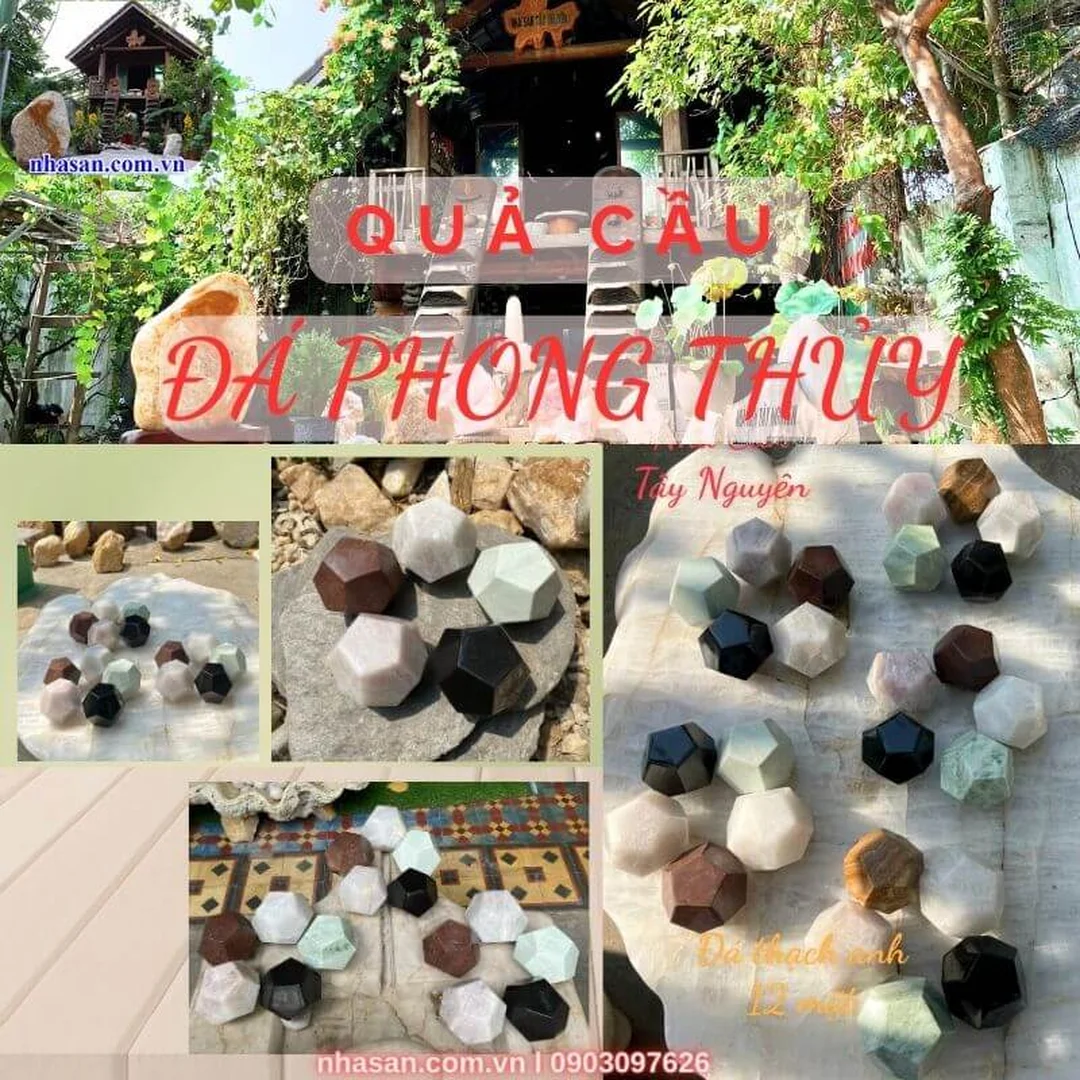 quả cầu đá phong thủy đa giác 12 mặt dùng trang trí