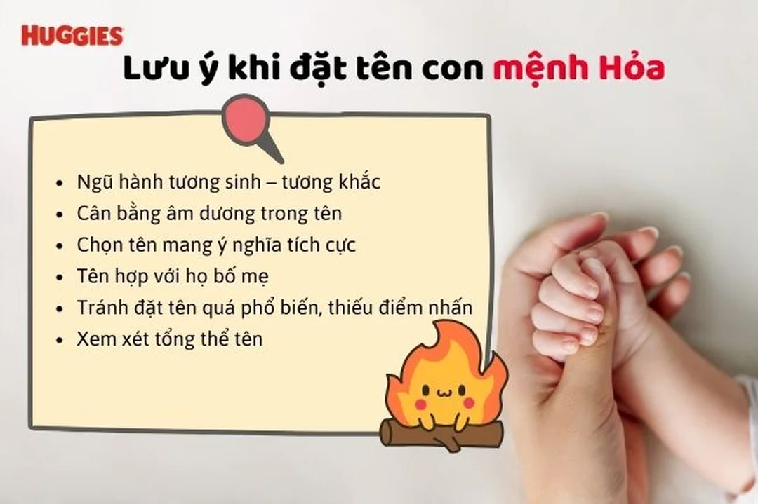 tên mệnh hỏa ưu tiên hành Mộc sinh Hỏa