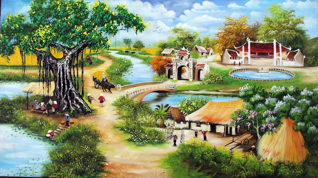 tranh phong thủy mệnh thổ phối màu phòng khách
