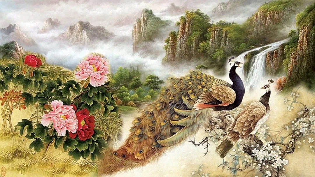 tranh phong thủy mệnh thổ phòng khách màu vàng đất