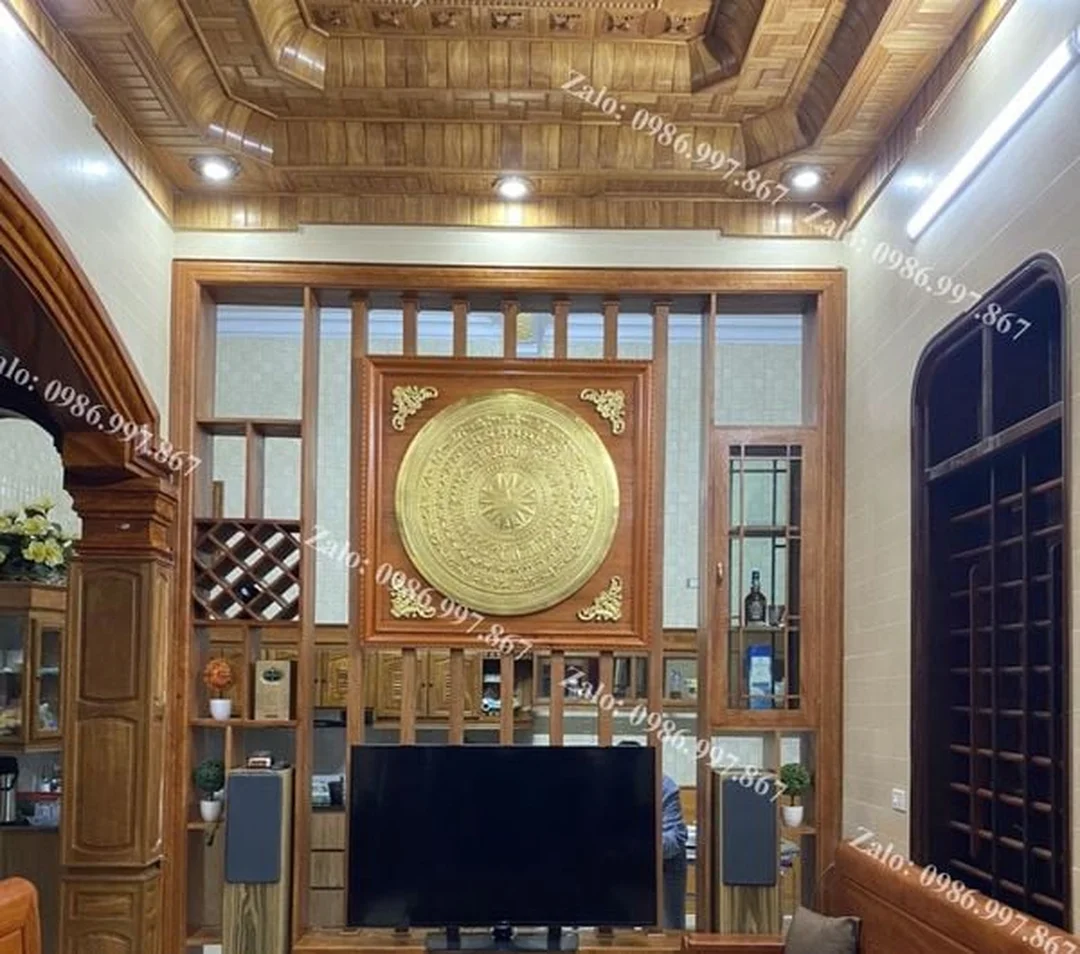 tranh trống đồng phong thủy phòng khách kích thước 70cm