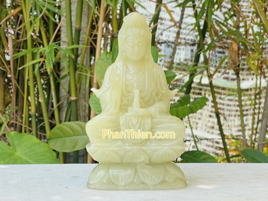 tượng quan âm bằng đá ngọc xanh Pakistan