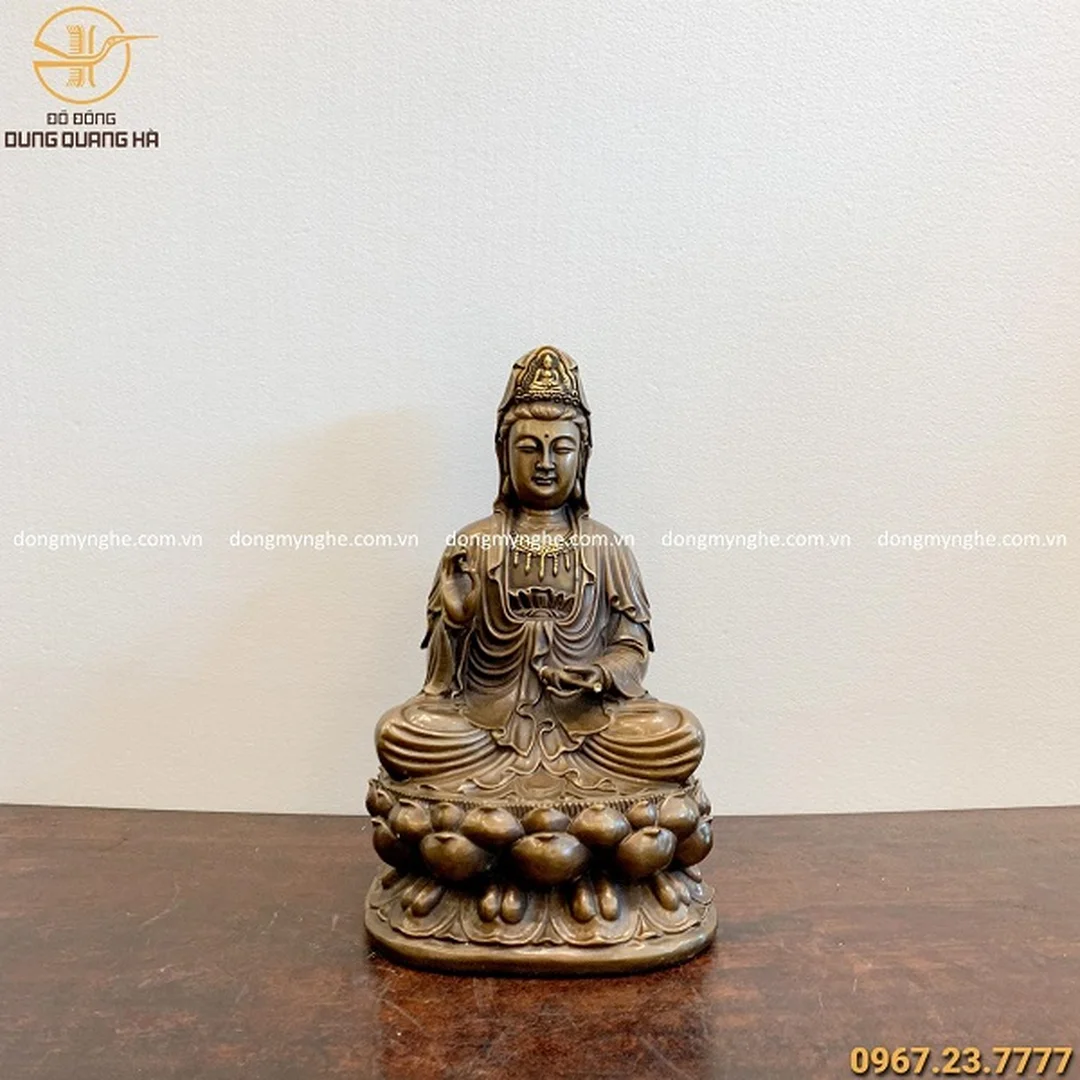 tượng quan âm bồ tát nhỏ bằng đá cao khoảng 40cm