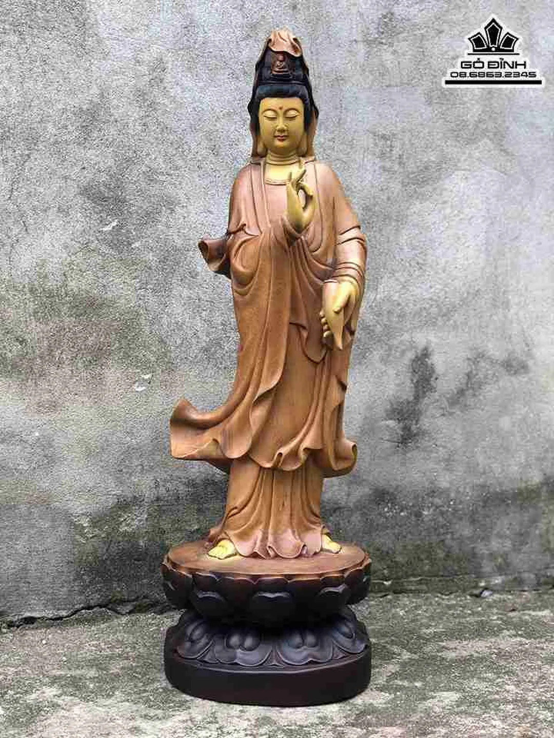 Tượng Quan Âm gỗ chạm khắc tinh xảo tượng quan âm gỗ chạm khắc tinh xảo