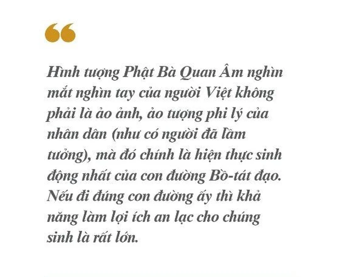 tượng quan âm nghìn mắt nghìn tay trong không gian thờ cổ
