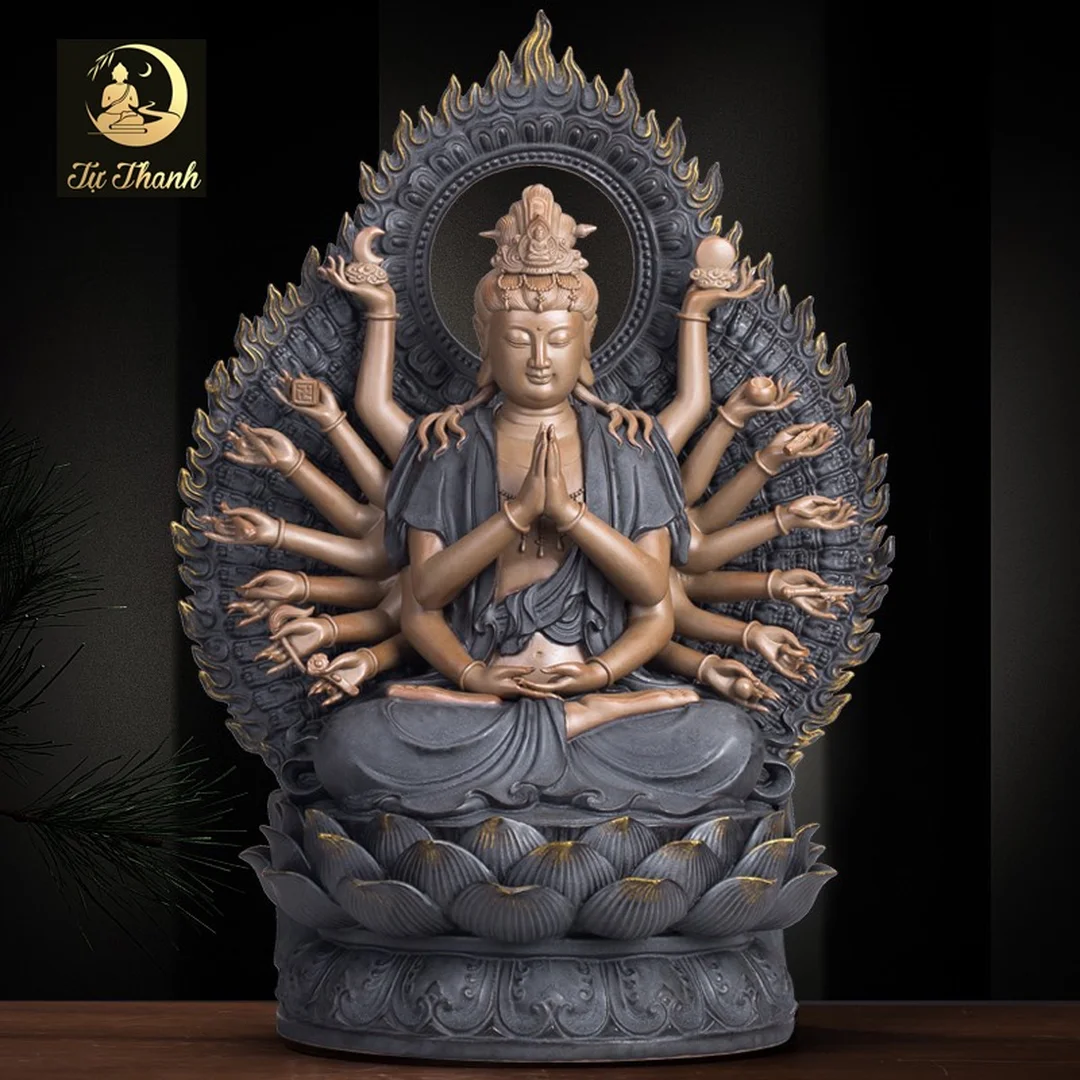 tượng quan âm thiên thủ kích thước nhỏ dùng để bàn hoặc thờ phụng