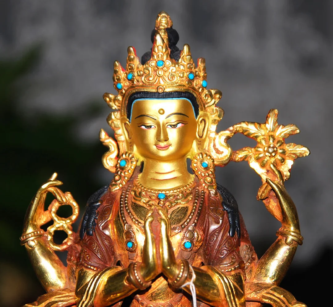Tượng quan âm tứ thủ nghệ thuật Tây Tạng