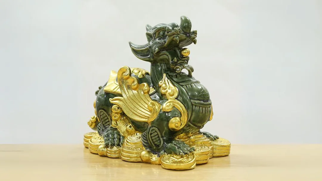 tỳ hưu chiêu tài gốm sứ Bát Tràng màu vàng