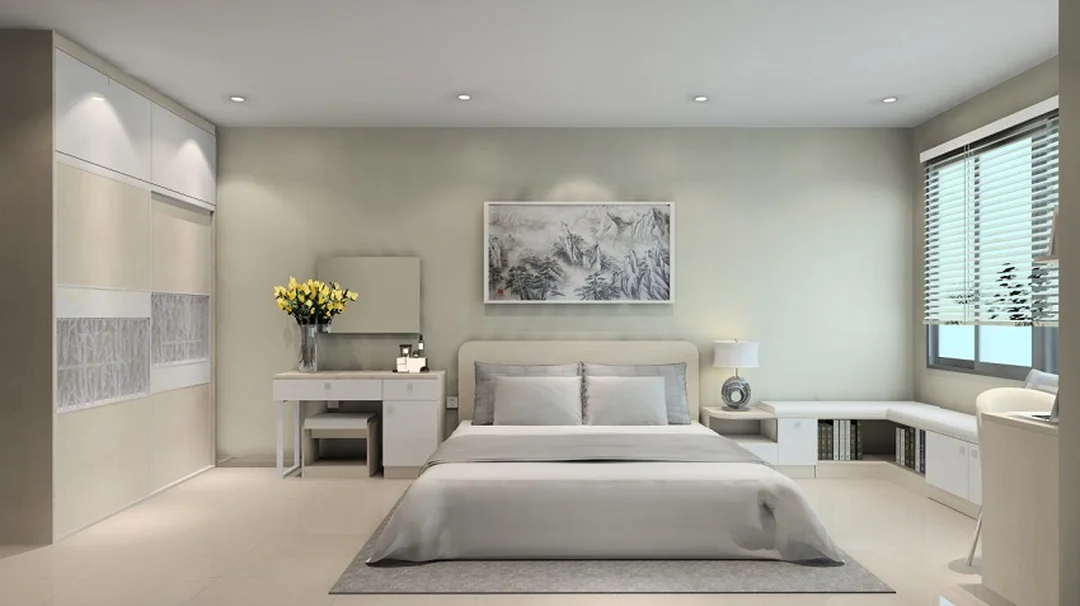 Vị trí treo tranh phong thủy phòng ngủ vợ chồng phía đầu giường