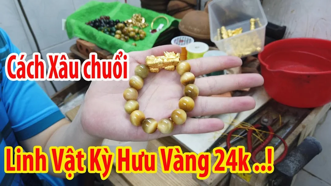 Video hướng dẫn xâu chuỗi Tỳ Hưu vàng 24K