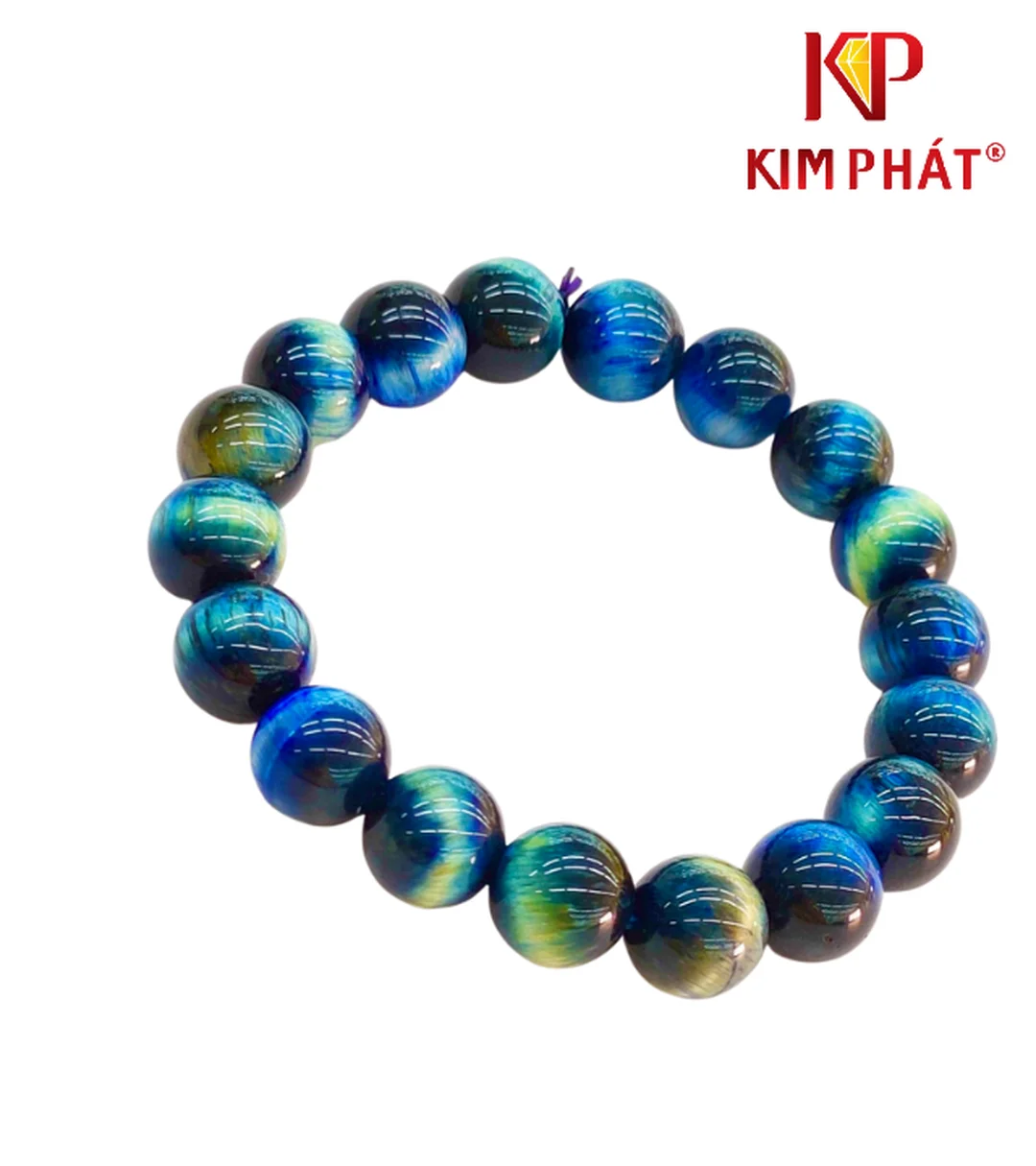 vòng đá mắt hổ xanh dương phối phong thủy mệnh Thủy Mộc