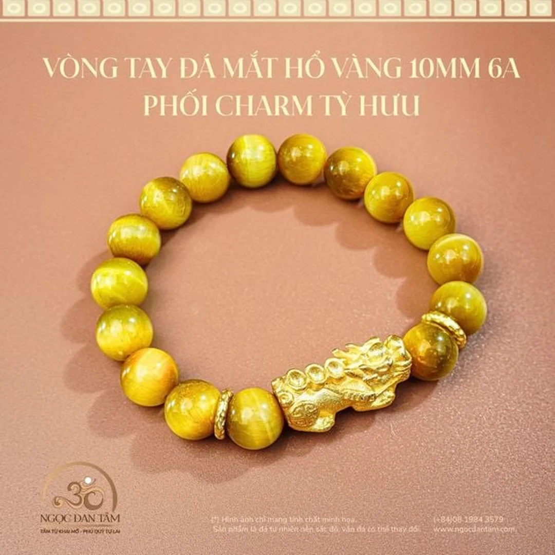 Vòng tay đá mắt hổ vàng cao cấp ánh rõ vòng tay đá mắt hổ vàng cao cấp ánh rõ