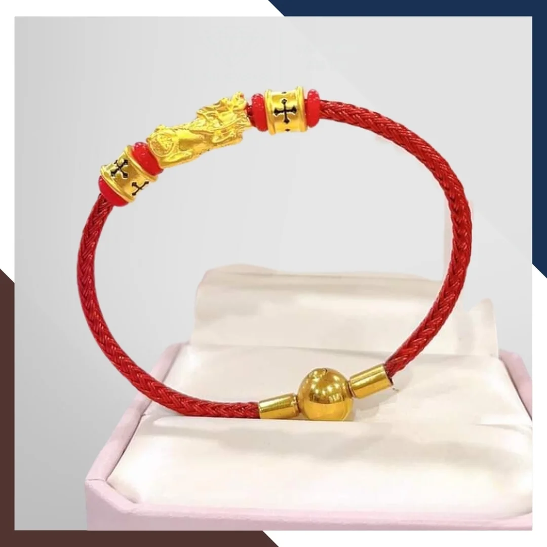 Vòng tay tỳ hưu vàng 24K phối lu thống vòng tay tỳ hưu vàng 24K phối lu thống vàng ta