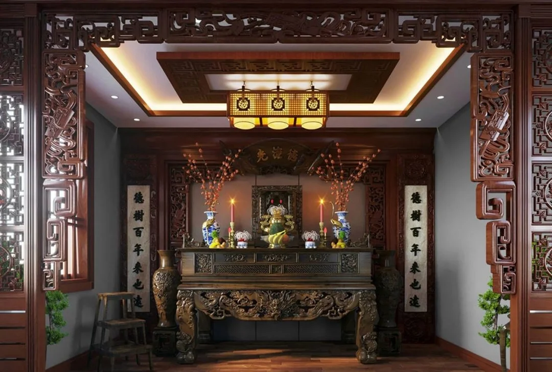 xem phong thủy bàn thờ với mẫu tủ thờ đứng