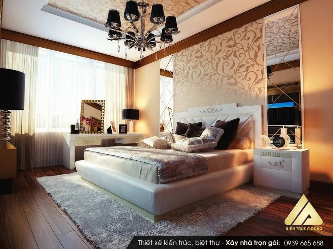 Phòng ngủ cân đối ánh sáng khi tự xem phong thủy xem phong thủy phòng ngủ tại nhà với ánh sáng ấm và nội thất cân đối